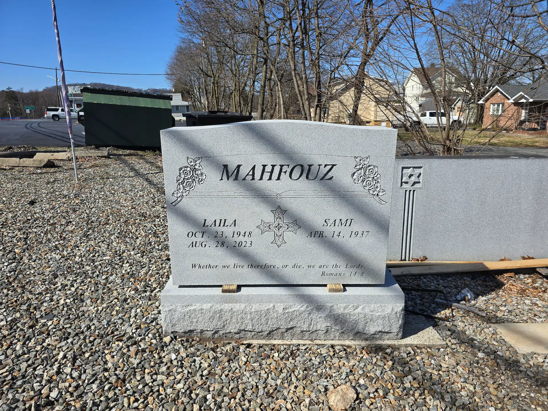Granite Flat Headstone / Marker hand-carved by Flat Granite Markers in NJ — image 1